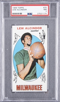 1969/70 Topps #25 Lew Alcindor Rookie Card – PSA NM 7